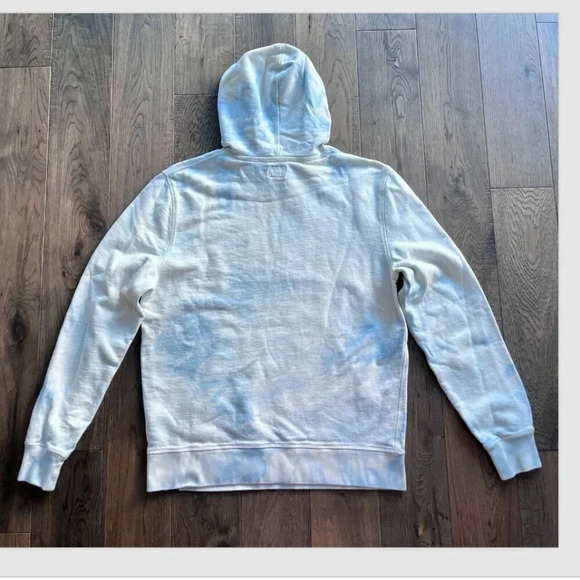 Faherty Tie Dye Fleece Hoodie Size M Women's Blue White 100% Cotton Loungewear - Picture 4 of 7